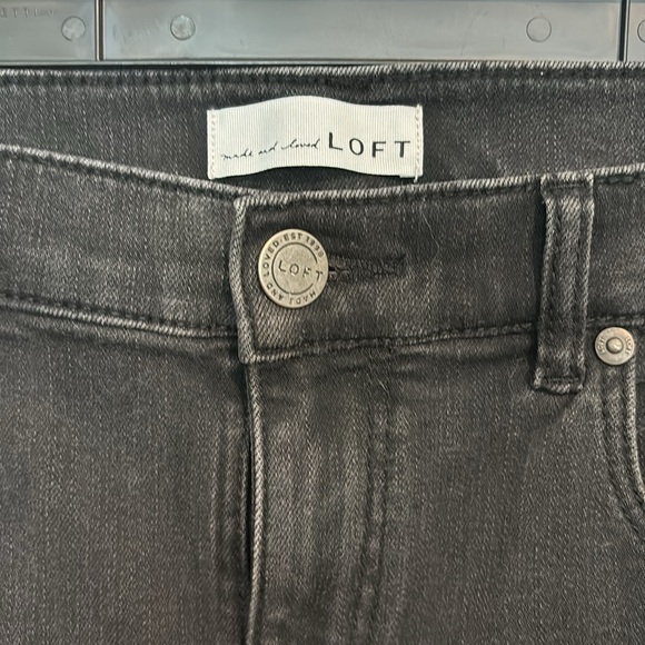 Loft Black Polka Dot Skinny Jeans Women Size 10 - Picture 2 of 9